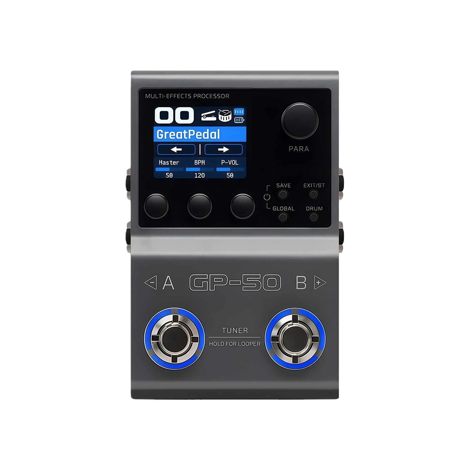 Processore effetti per chitarra compatto con Plug & Play e design intuitivo per controllo del tono del dispositivo