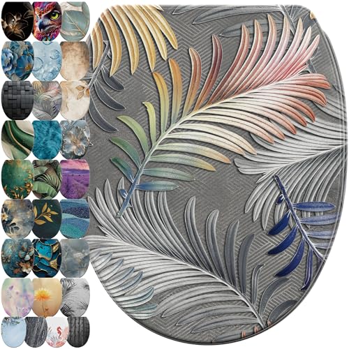 Sanilo WC Sitz mit Absenkautomatik & Schnellverschluss, Toilettendeckel per Knopfdruck abnehmbar, einfache Montage von oben (Farn)