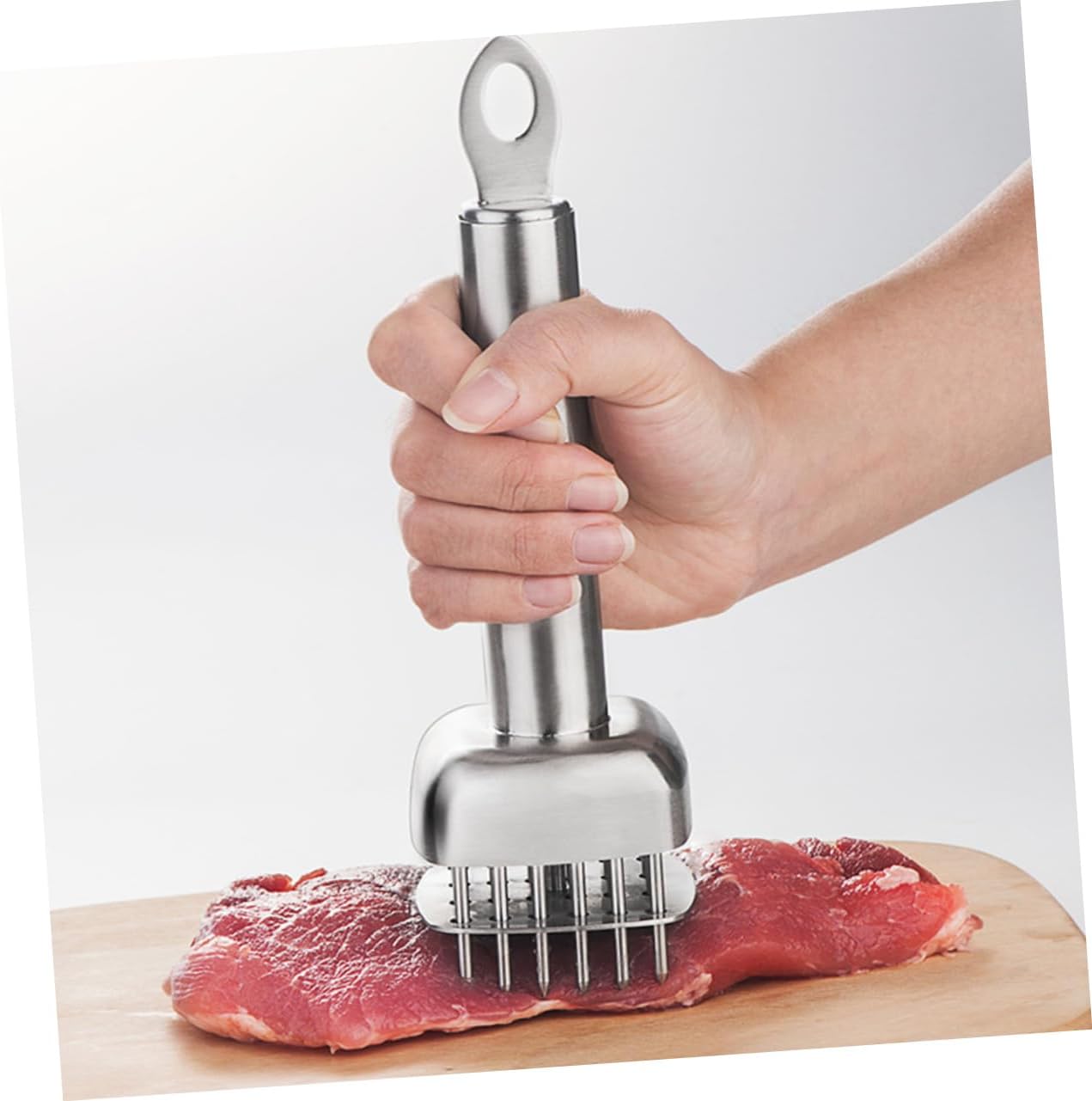Stainless Steel Meat Tenderizer Tool with Sharp Needle Blades for Tenderizing Steak Pork Lightweight and Kitchen Essential
