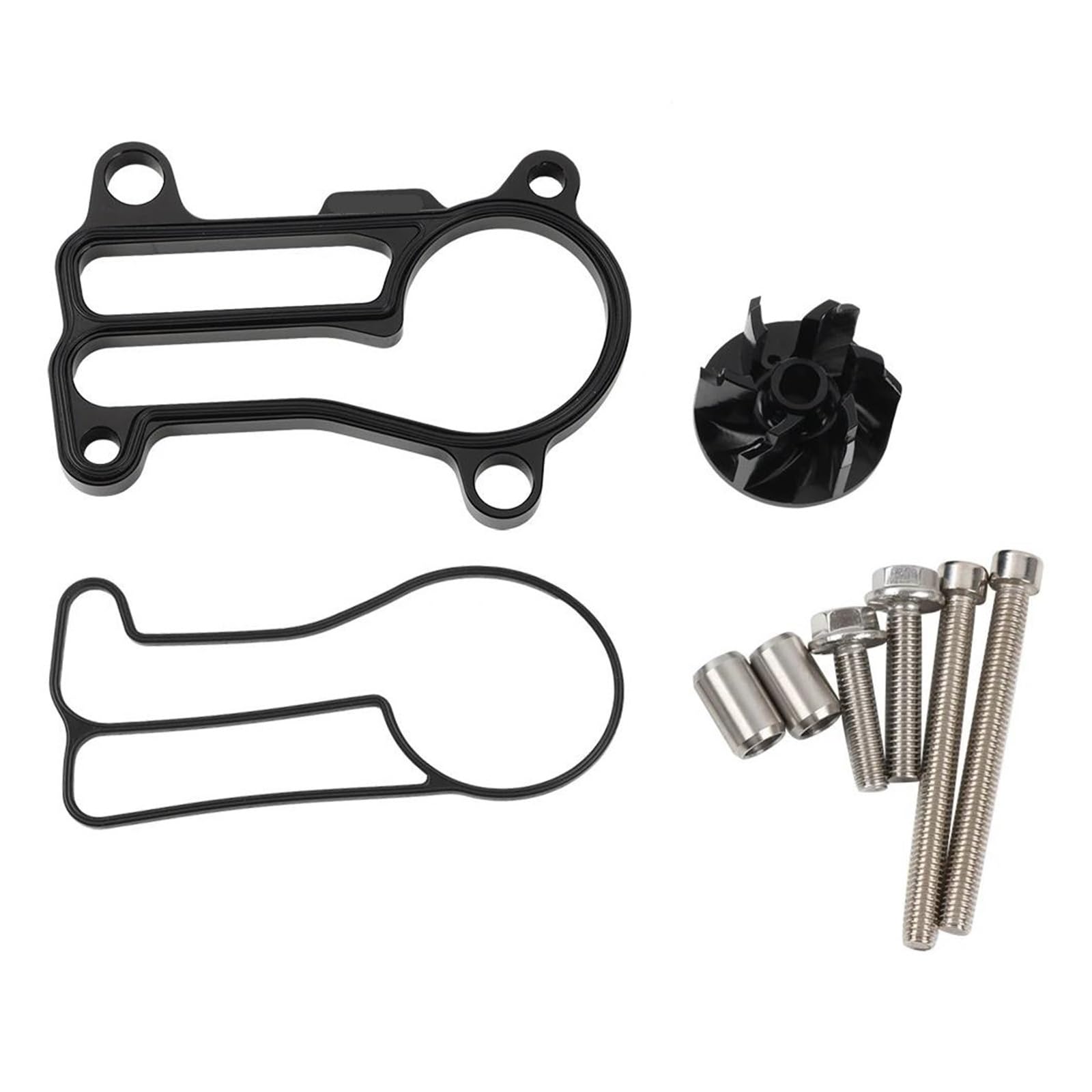 Kit De Juntas para Bomba Agua Sobredimensionada Aluminio con Impulsor Y Enfriador para Husqvarna EXC SX XC XC-W 250 300 para TE TC TX (2017-2018) | X para 250 W 250 montaje rápido fácil de instalar duradero resistente al desgaste antichoque(Black)