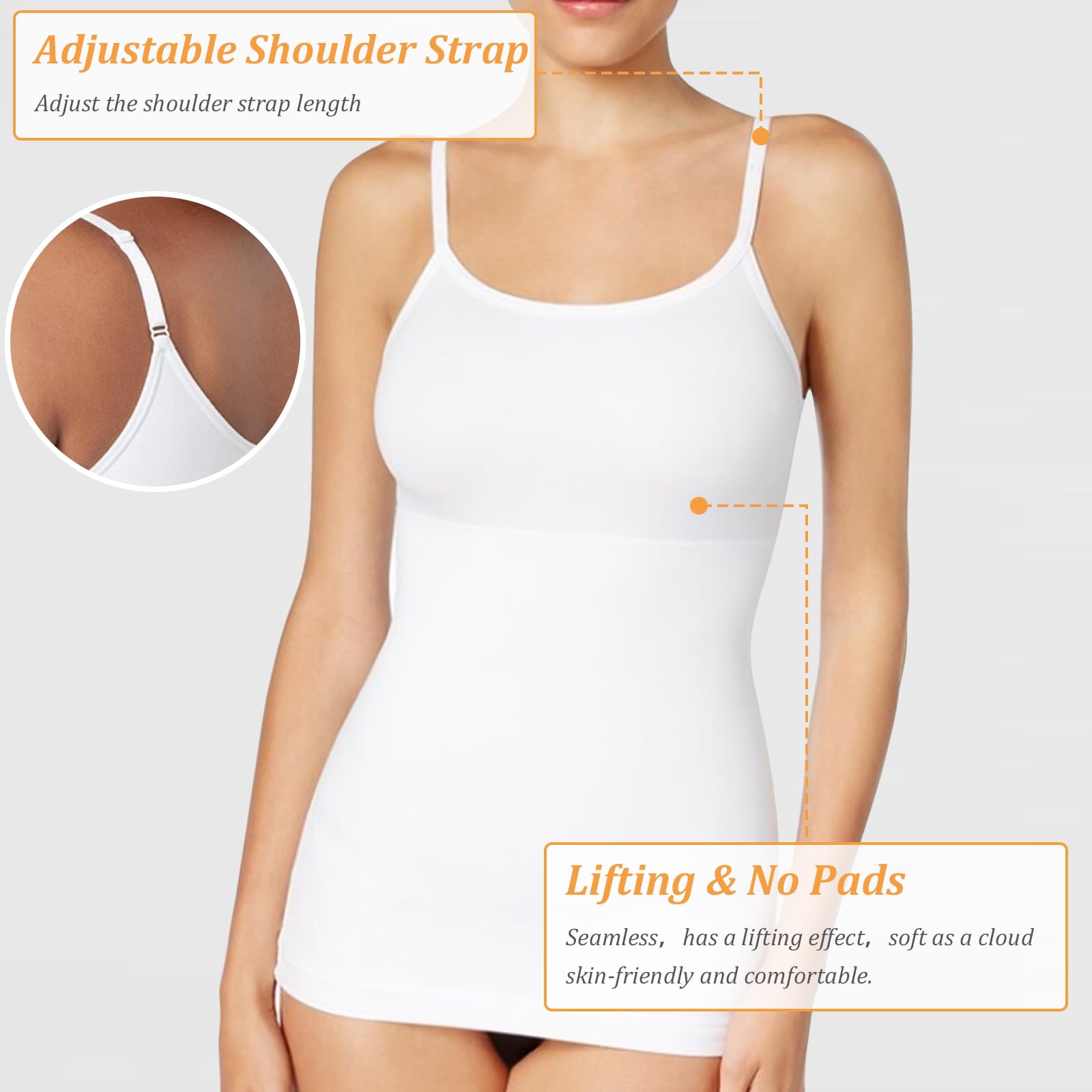 Shapermint Cami UK - Chaleco de compresión adelgazante para mujer y mujer, camiseta moldeadora con tirantes delgados ajustables