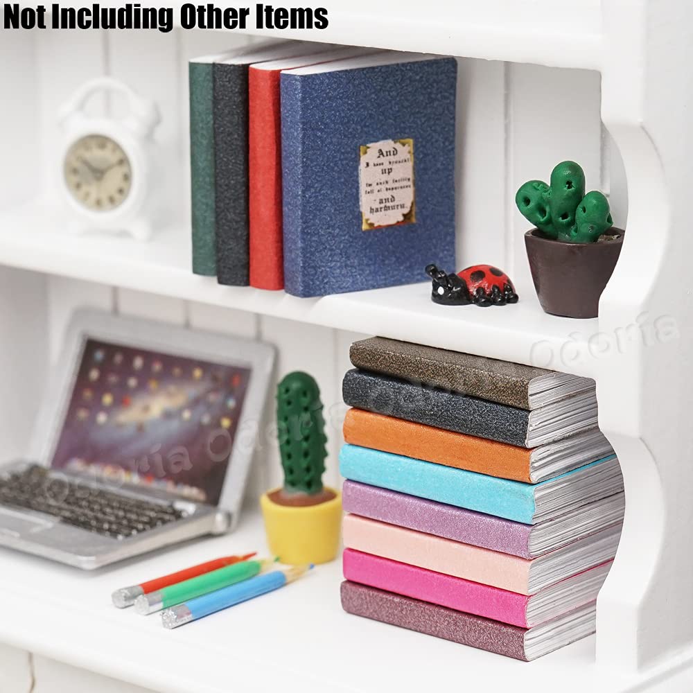 Odoria 1/12 Schaal Poppenhuis Miniatuur Boeken Notebook Poppenhuis Accessoires, 12Pcs
