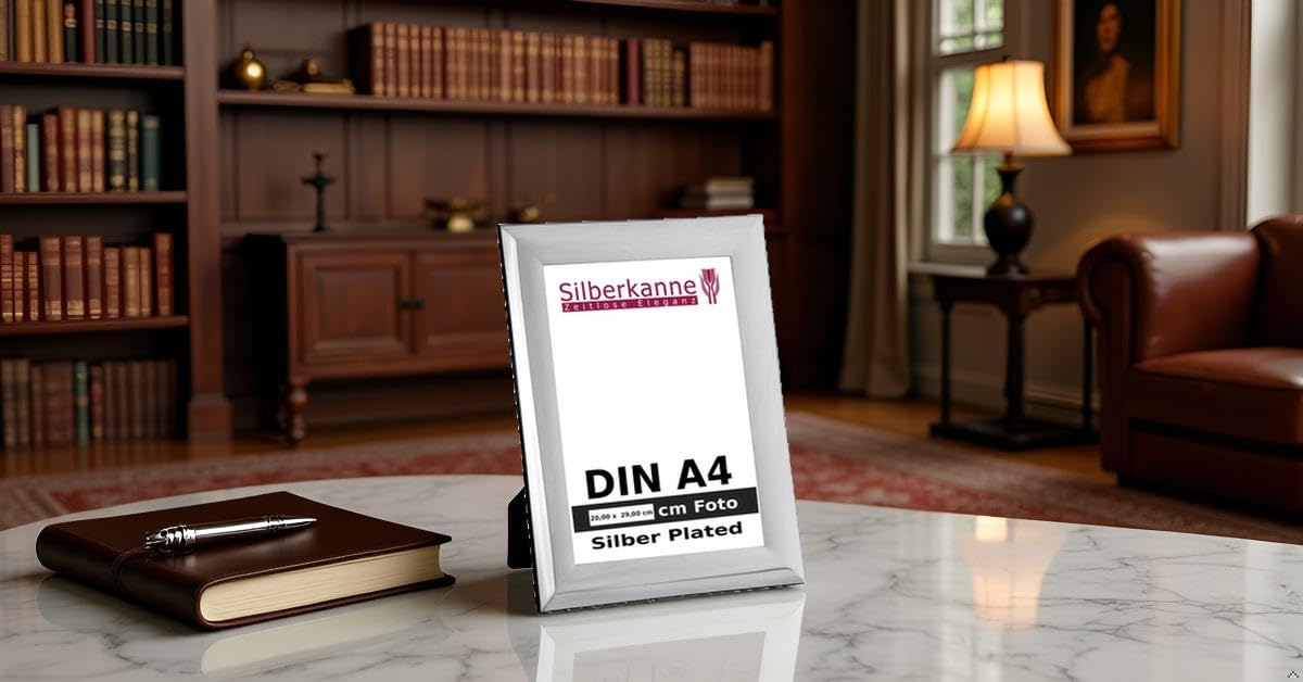 Ramka na zdjęcia DIN A4 na dokumenty i certyfikaty 21,0 x 29,7 cm zdjęcie posrebrzane w najwyższej jakości wykonaniu