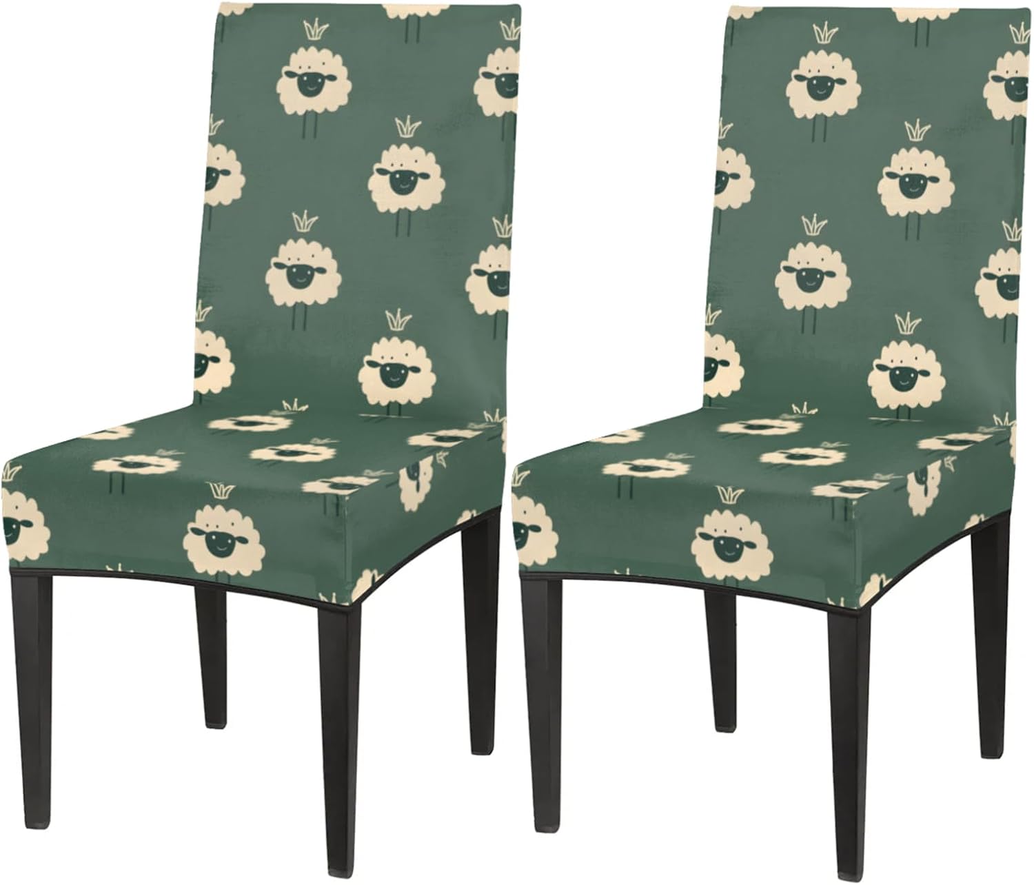 QsirBC Abstract Sheep Stretch Dining Room Chair Covers Set of 6 Chair Slipcovers Removable Washable Kitchen Seat Covers Chair Protectors for Hotel Party Wedding
