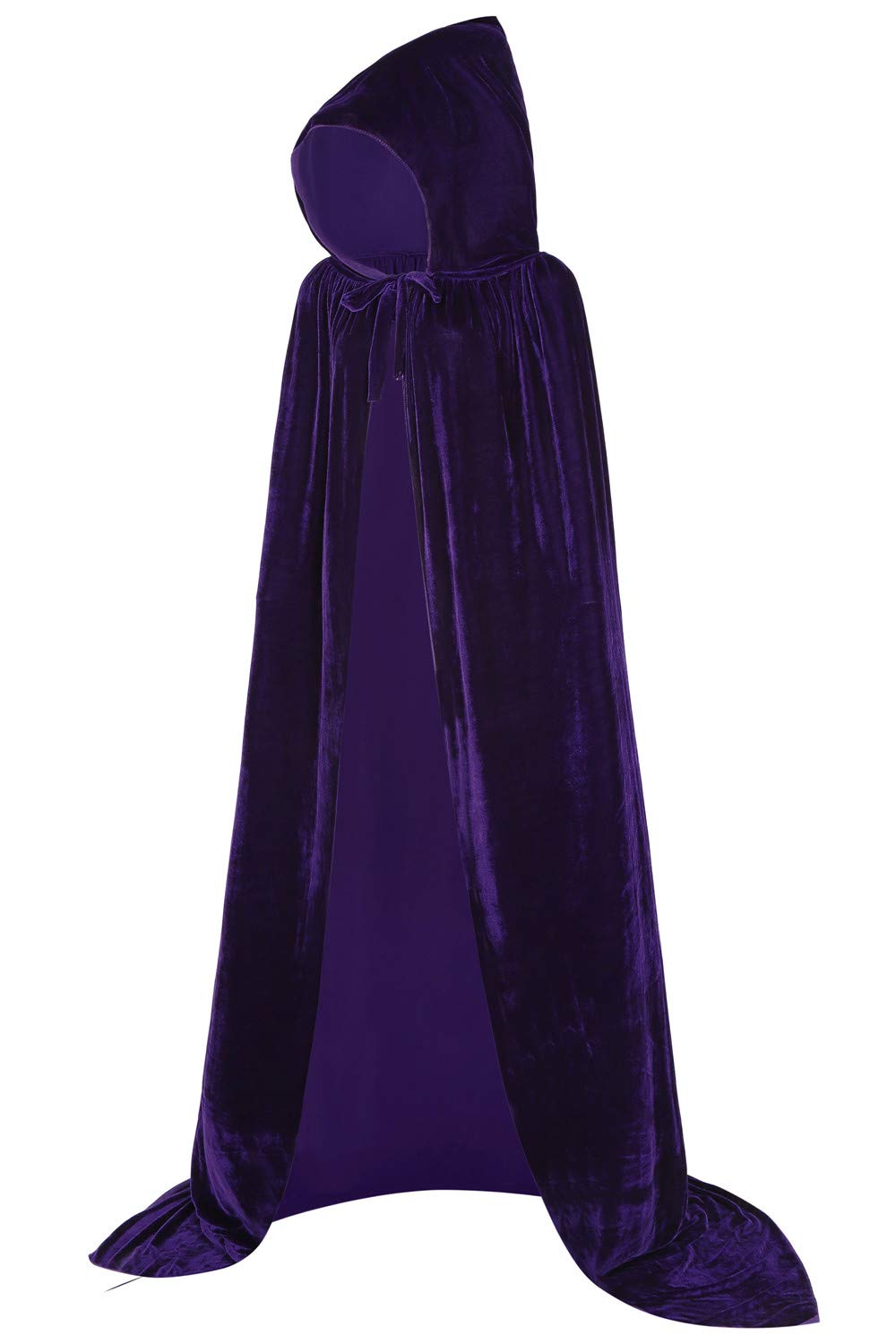 ALIZIWAY Deluxe Hooded Cape Cloak Thick Velvet with Hood for Adults Men Women Cosplay Halloween Christmas: XX-Large Purple