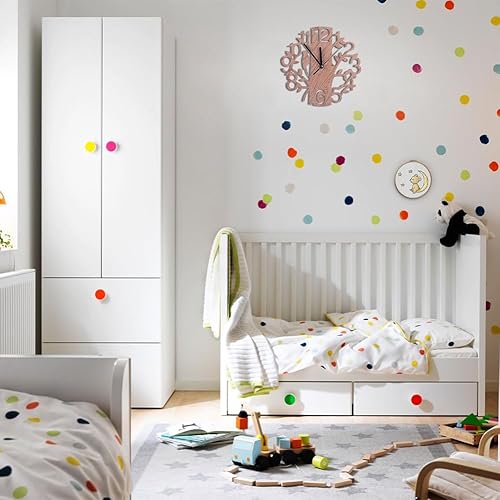 Miniatura 5 de Reloj de pared de árbol de madera redondo creativo, moderno, silencioso, sin tictac, funciona con pilas, diseño de números arábigos, colgante de