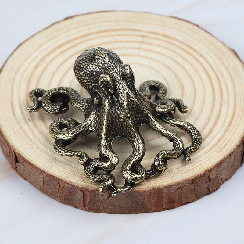 Miniatura 3 de Opexicos 3 piezas de estatua de pulpo pequeño de metal latón té mascota decoración decoración hogar accesorios artesanía decoración del hogar