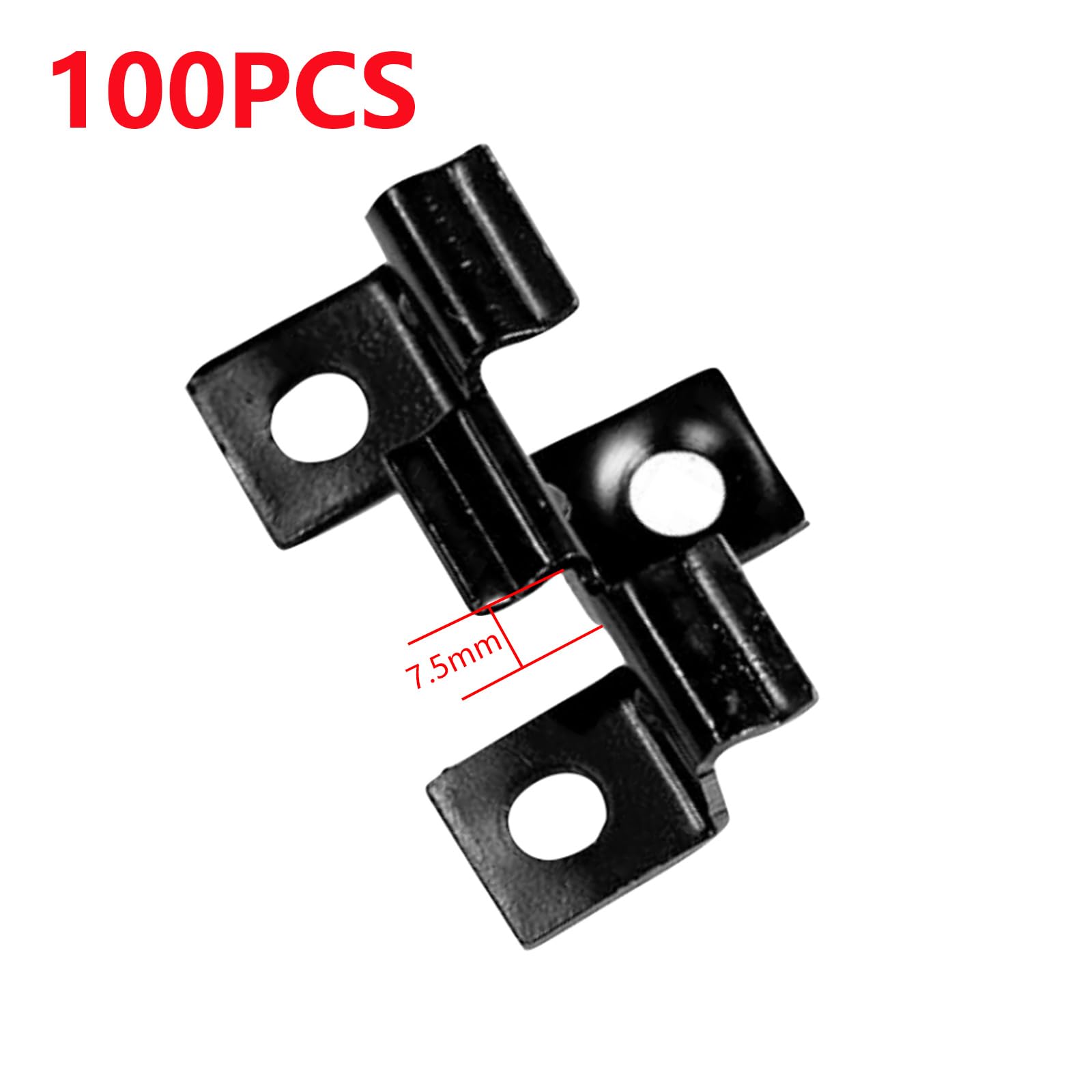 100 sztuk klipsy ze stali nierdzewnej WPC do deski, klipsy do montażu desek tarasowych (kolor czarny, 7,5 mm)