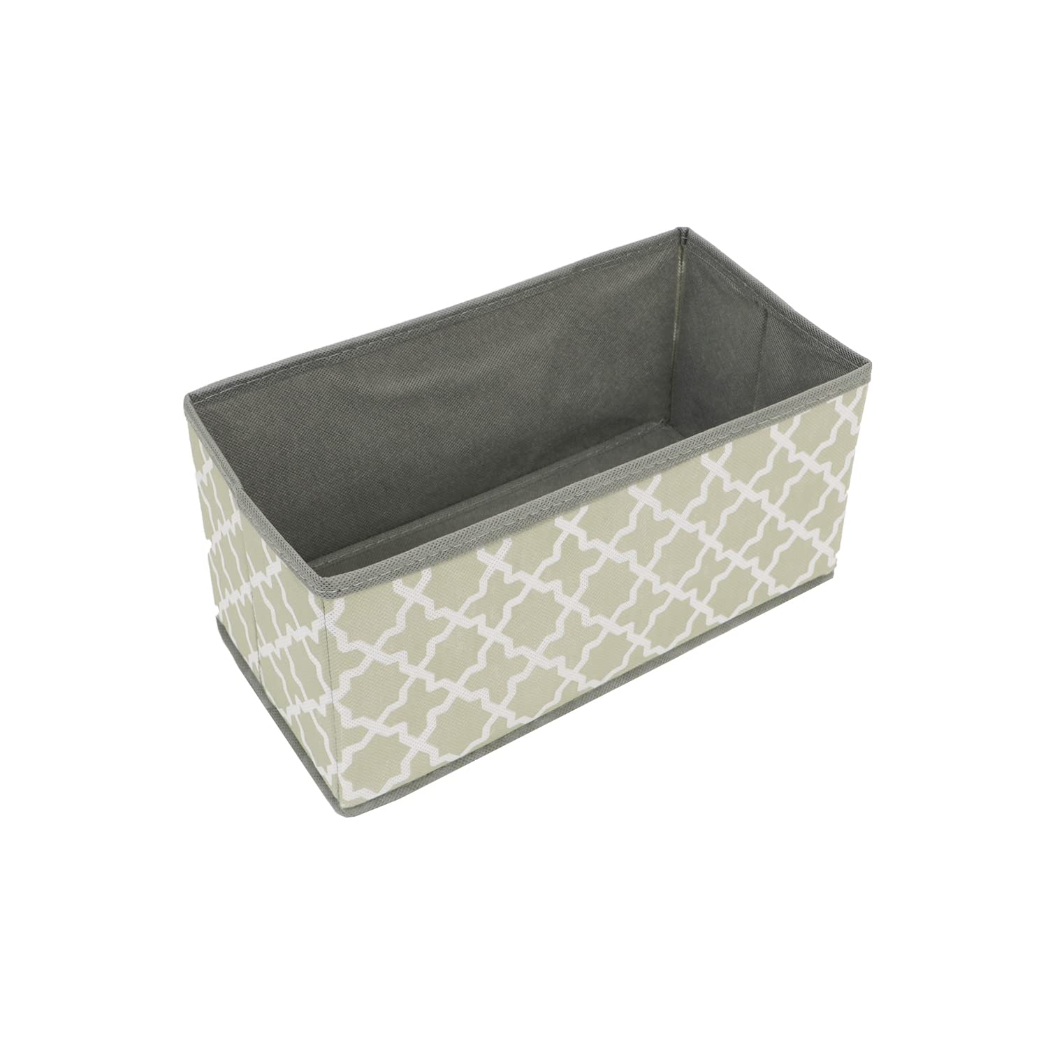 HOKIPO Non-Woven Fabric Cupboard Organizer Foldable Storage Basket Bin for Closet Wardrobe, Pack of 1 (AR-3916), Rectangular, Grey