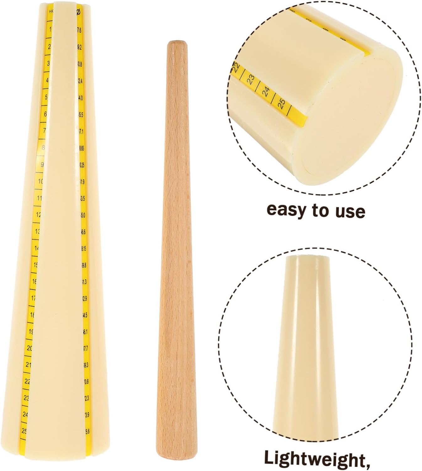 Beatifufu Adjustable Ring Mandrel Set with Rubber Mallet Lightweight Jewelry Tool for Ring Sizing Repair and Shaping Portable Handheld Adjuster for Wedding and Jewelry Making