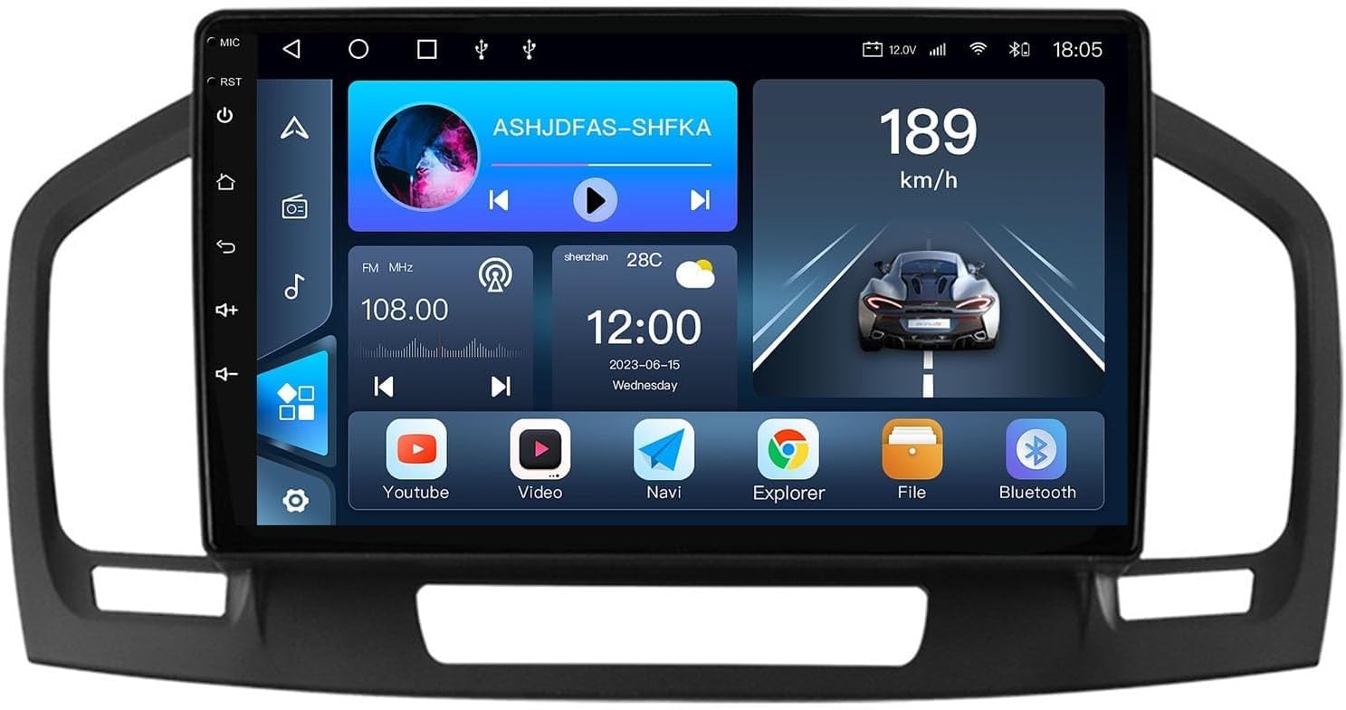 4core(1g+32g),Autoradio Android da 9 Pollici per B-uick Regal/Opel Insignia 2009-2013, Carplay Wireless, Android Auto, Bluetooth, WiFi, GPS, FM, Telecamera di retromarcia
