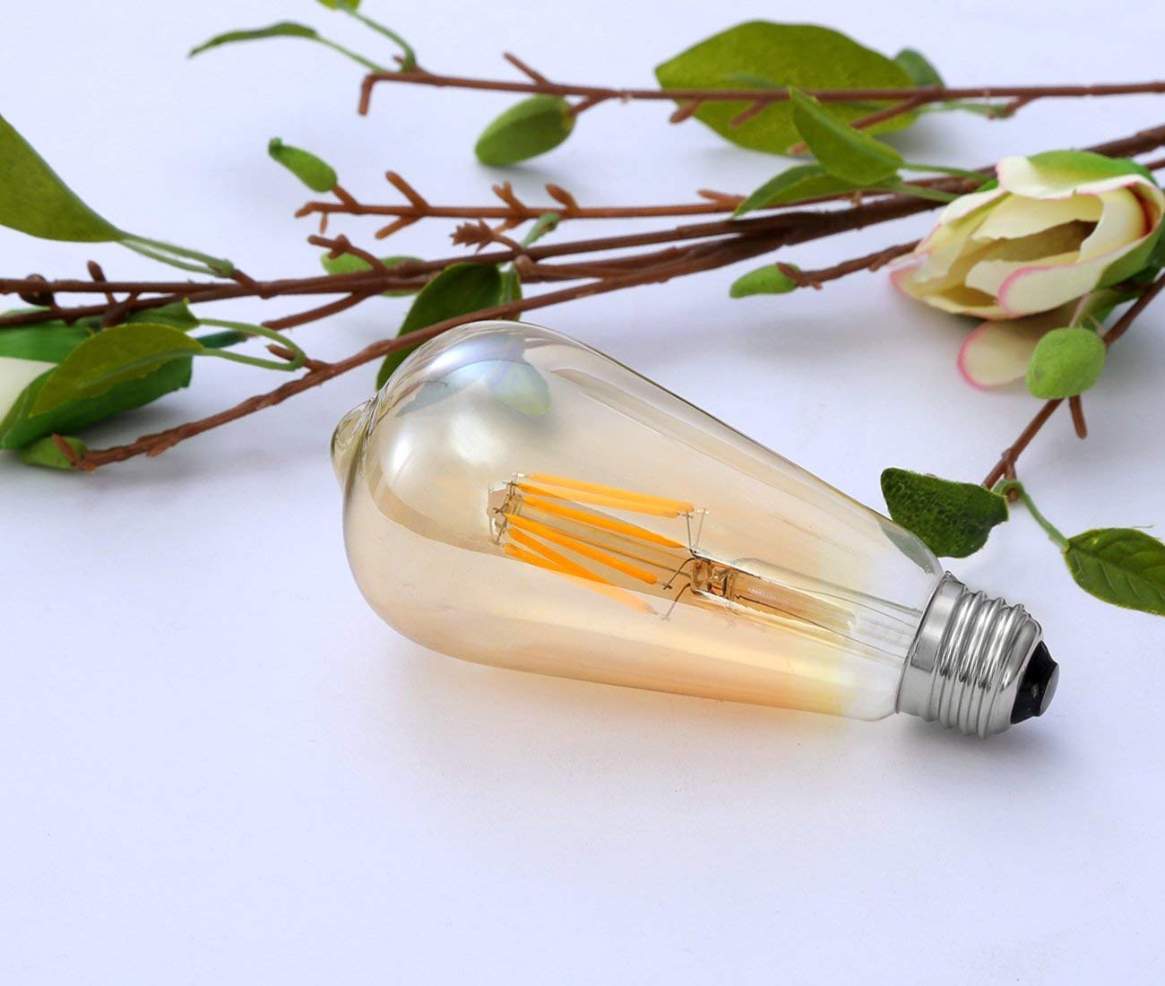 Amazon | ST64 フィラメント LED電球 エジソンランプ E26口金