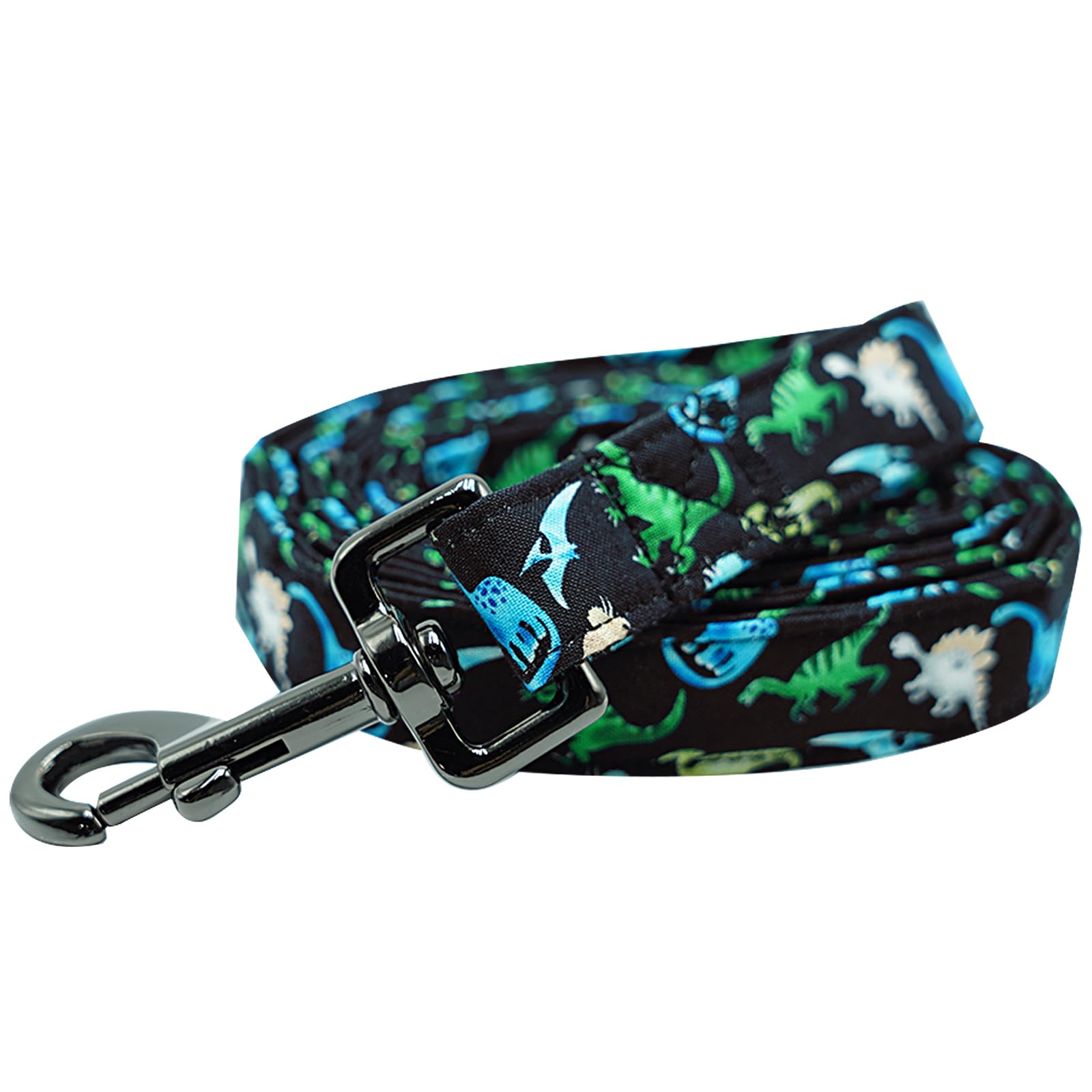 Bobo Rainbow Dog Leash, Dinosaur Print Boy Durable Strong Summer Dog Leashes Heavy Duty Comfortable Cotton Padded Pet Leash for Small Medium Large