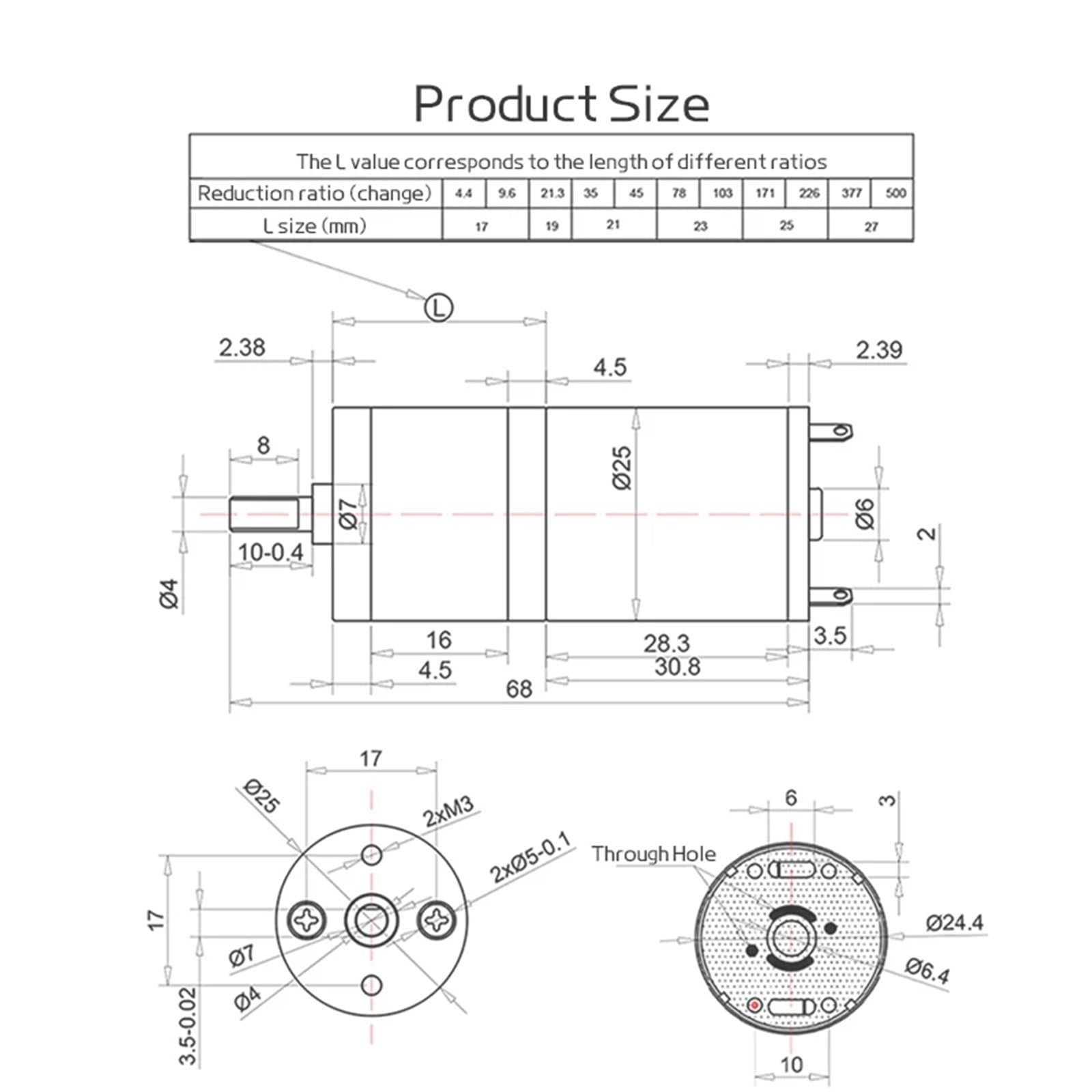 JGA25-370 Getriebemotor 6V hohes Drehmoment Drehzahl regelbar Bürstmotor