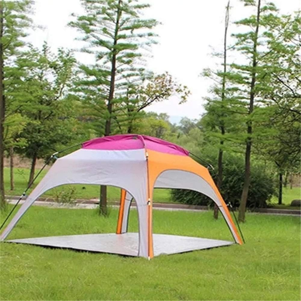 Easy to Assemble Outdoor Tent Beach Sunscreen Couple Tent Outdoor 3-4 Persons Camping Tent Automatic Opening Beach UV Rain Sunshade Oxford+PU with Bottom Mat Beach Tent (Color : Yellow Si