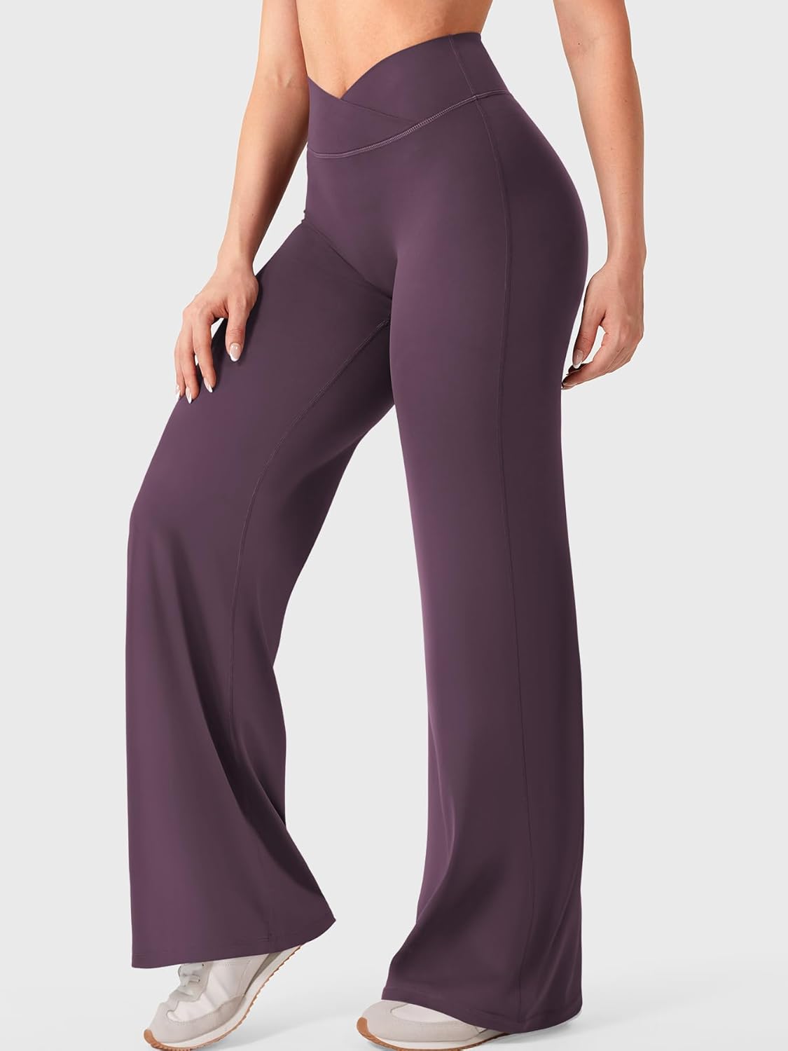 YEOREO Straight Leg Leggings for Women No Front Seam Workout Leggings 31.5" Crossover High Waist Soft Eddiy Yoga Pants - Image 2