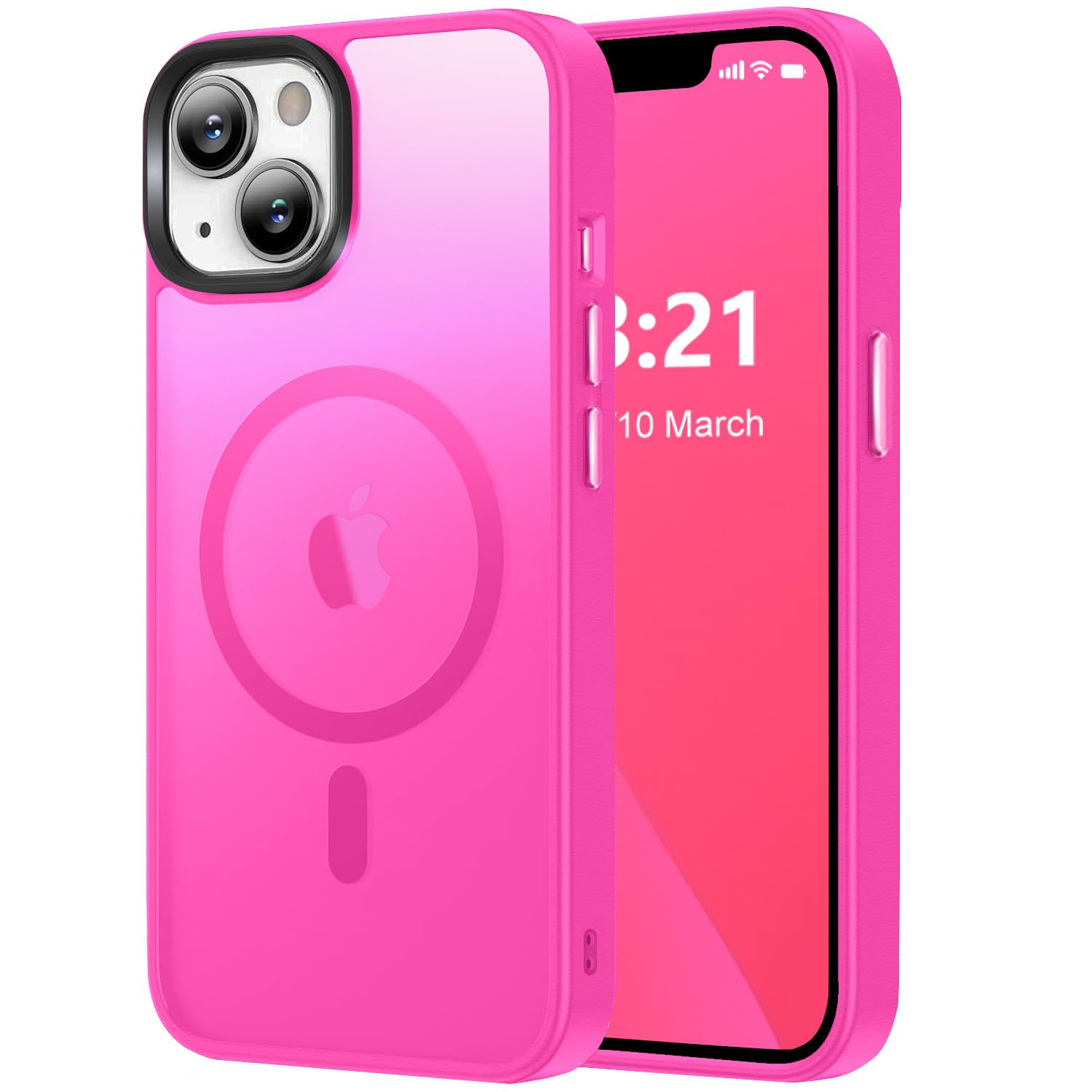 Vlanxie Magnetic for iPhone 13 Case/iPhone 14 Case, [Compatible with Magsafe & Military-Grade Protection] Slim Translucent Matte Phone Case for iPhone