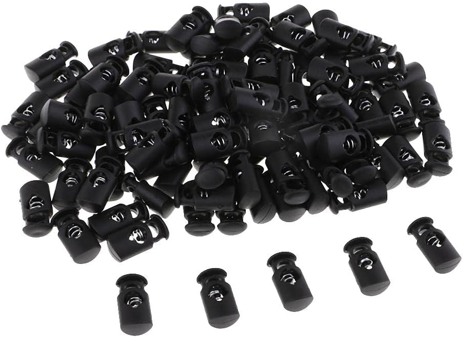 10Pieces Metal Barrel String Cord Locks Single Hole Toggle Spring Clasp Stop
