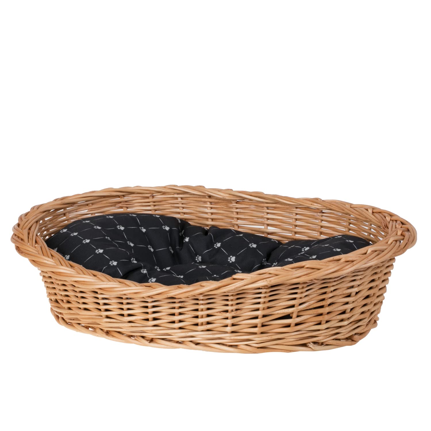 Panier pour chien en osier noir 45x32 niche chat canapé corbeille