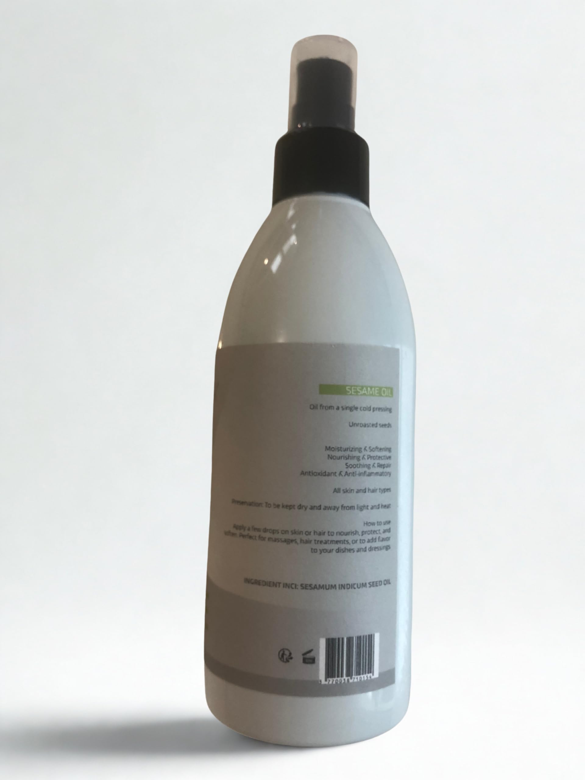 huile de sésame pure et naturelle – pressée à froid – visage, corps, cheveux & massage – riche en vitamine e et antioxydants – usage cosmétique (250ml)