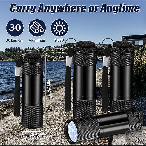 VIHOSE 20 Pcs Mini Flashlights Bulk, Bright Aluminum Handheld Flash Light with Lanyard Small LED Flashlights for Night Reading Emergency Hurricane Camping Hiking, Batteries Not Included(Black) by VIHOSE - Image 2