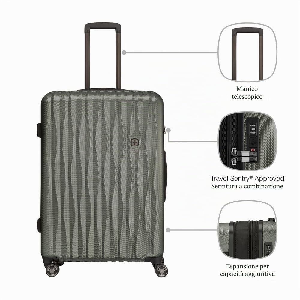 WENGER Energie Valigia Rigida con 4 Ruote, Trolley, Serratura, Uomo Donna, Viaggi Vacanze