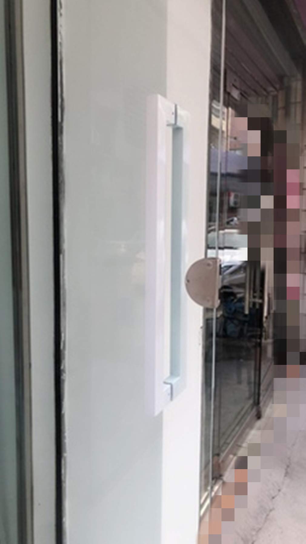 Nowoczesny Zestaw, Wytrzymała Stal Nierdzewna, Dwustronna Klamka, Kwadratowy Uchwyt Do Drzwi Sklepowych, Uchwyt Od Tyłu Do Tyłu, Do Drzwi Sklepowych, Hotelowych I Restaur-White-Hole Center 562Mm