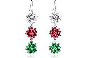 Christmas Earrings for Women, Cute Bow Dangle Earrings