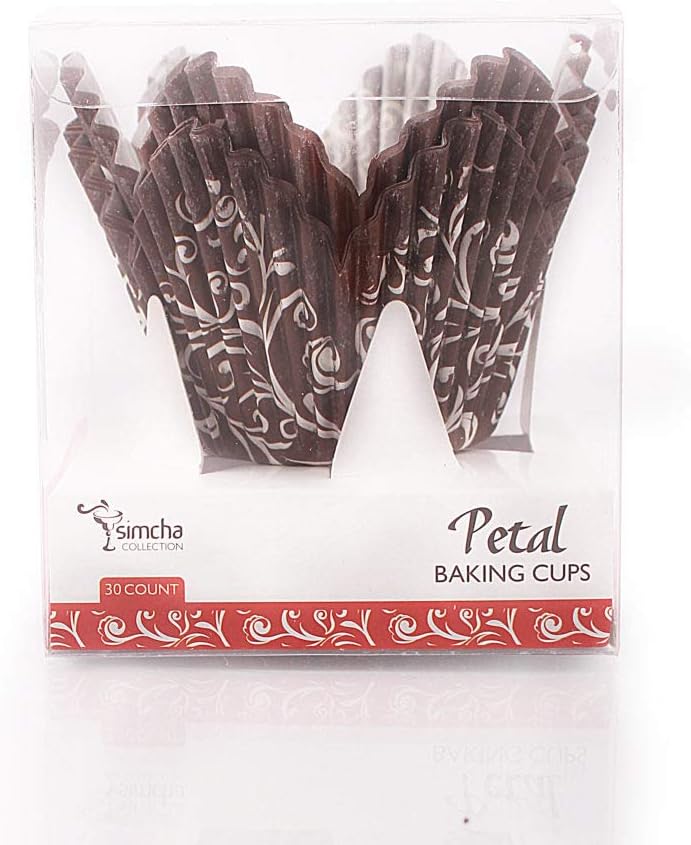 Brown Petal Baking Cups - Large - Grease Resistant Cupcake & Muffin Liners, Case Pack of 720 - For Baking, Parties & Catering