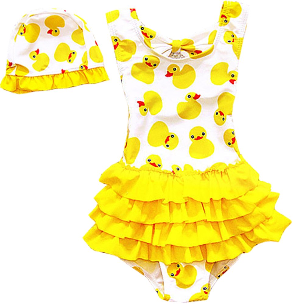 Little Girls Kids One-Piece Swimsuits Swimwear Swimdress Beachwear