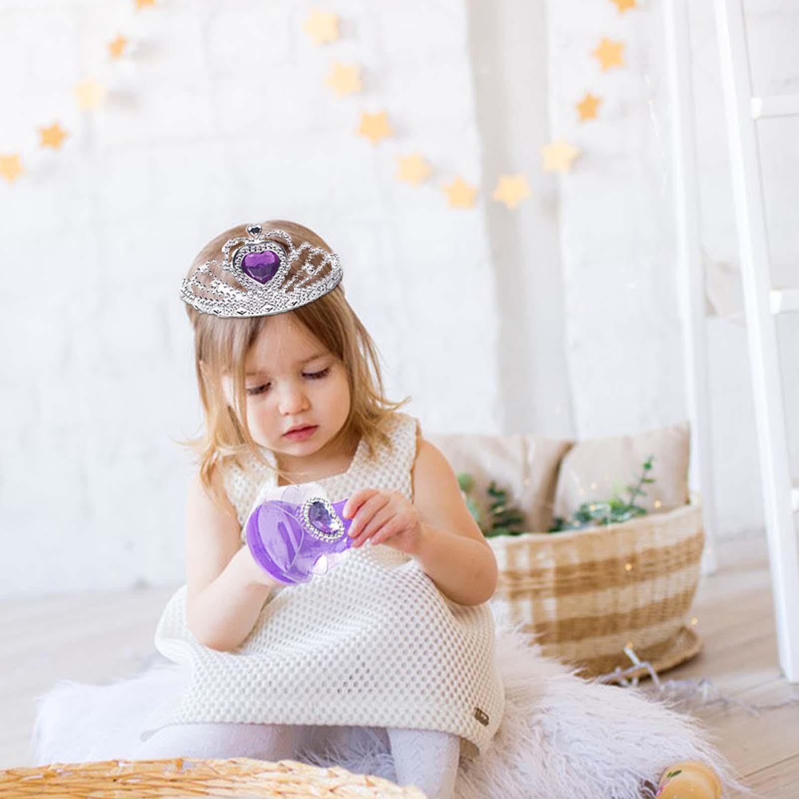 Set Principessa Bambina - 4 Scarpe Con Tacco, Corona, Collana, Orecchini, Bracciali, Per Gioco Di Ruolo 3-6 Anni - Foto 5