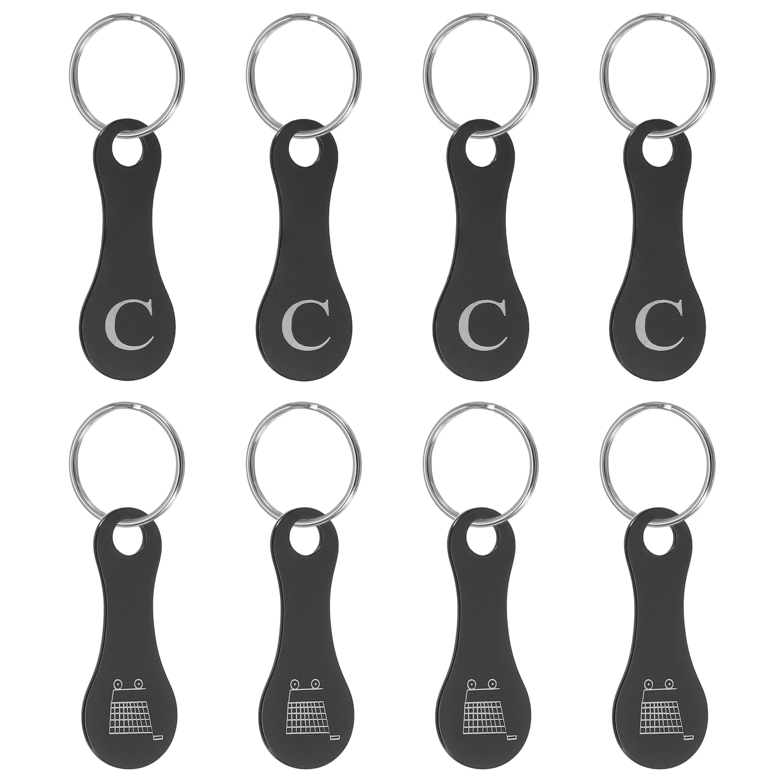 PATIKIL 8 Pcs Stainless Steel Shopping Trolley Token