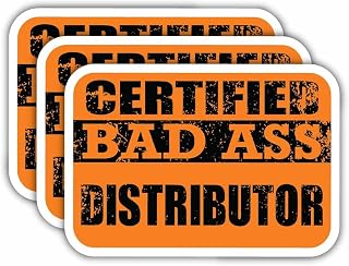 (x3) Certified Bad Ass Distributor Magnets | Cool Funny Occupation Job Career Gift Idea | Magnet Decal for Fridges, Toolboxes, Lockers, Helmets, Hard Hats