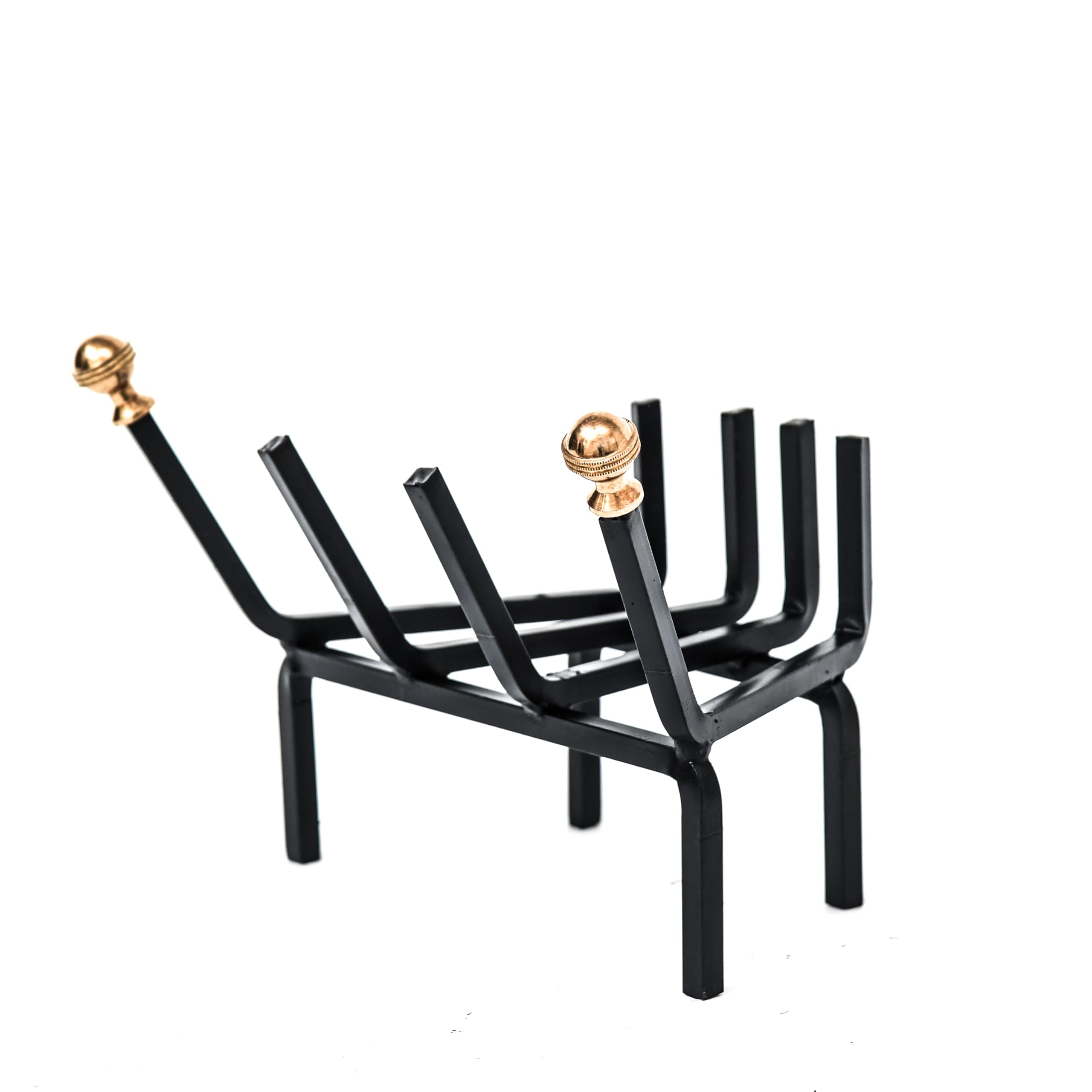 Brucialegna Angolare In Ferro Battuto - Piccolo Sostegno Per Legna Da Camino, Fatto In Italia