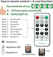 Vista 6 de ZSJWL - Guirnalda de 300 luces LED de hadas para cortina con mando a distancia, 8 modos, 2.9 × 2.9 mt, luz de cadena para cortina con enchufe USB