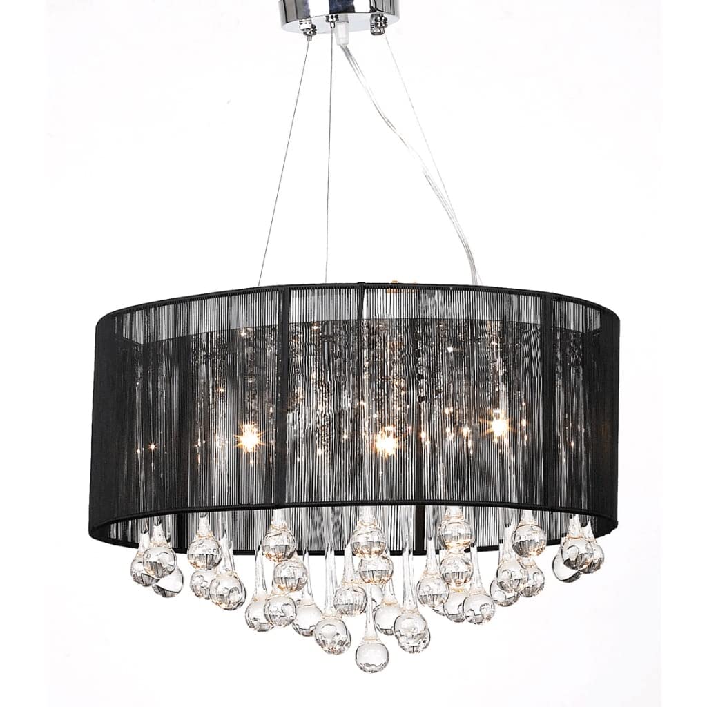 vidaXL Chandelier with 85 Crystals Black Light Lighting Lamp