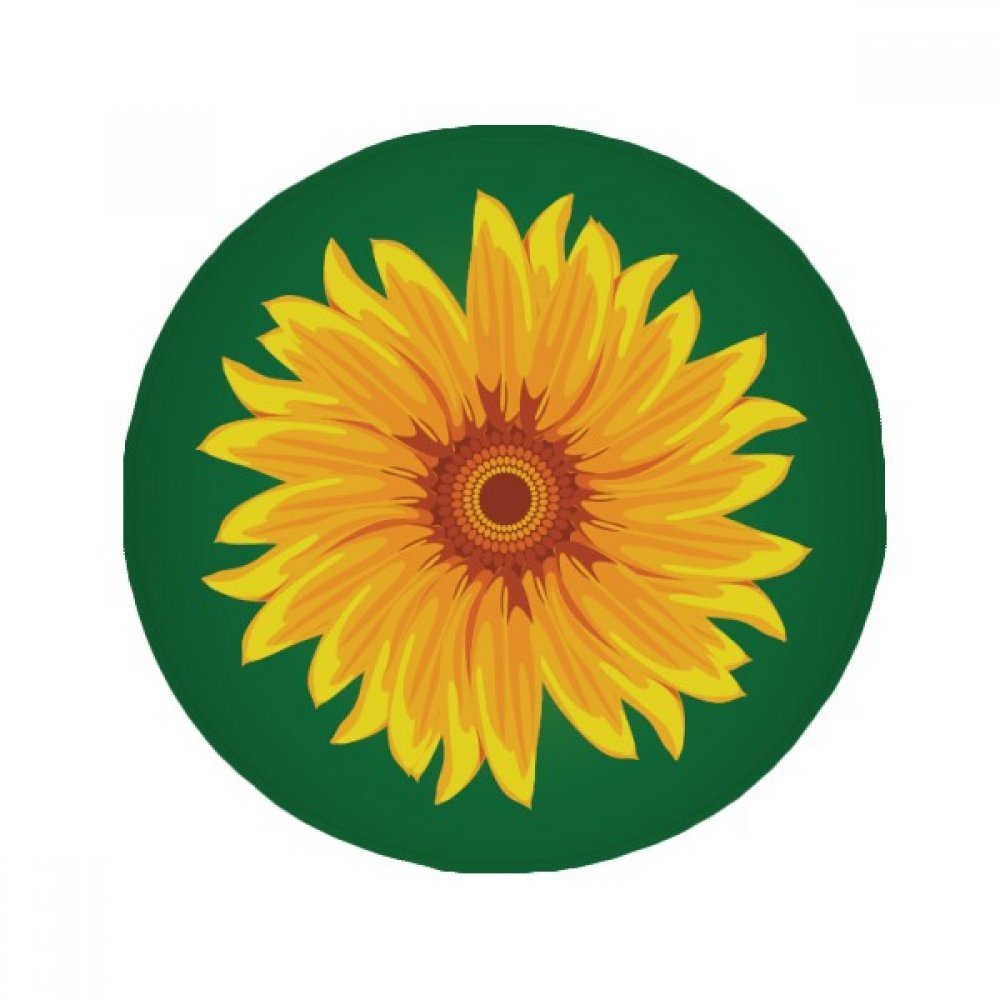 Tapis de bain rond tournesol 50x50cm antidérapant jaune