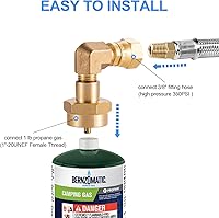 Vista 4 de Adaptador de Codo de Quemador de Propano de 1LB, Convertidor de Codo de Quemador de Antorcha de Gas Propano Mapp de 1LB Una Libra, Conector de 90