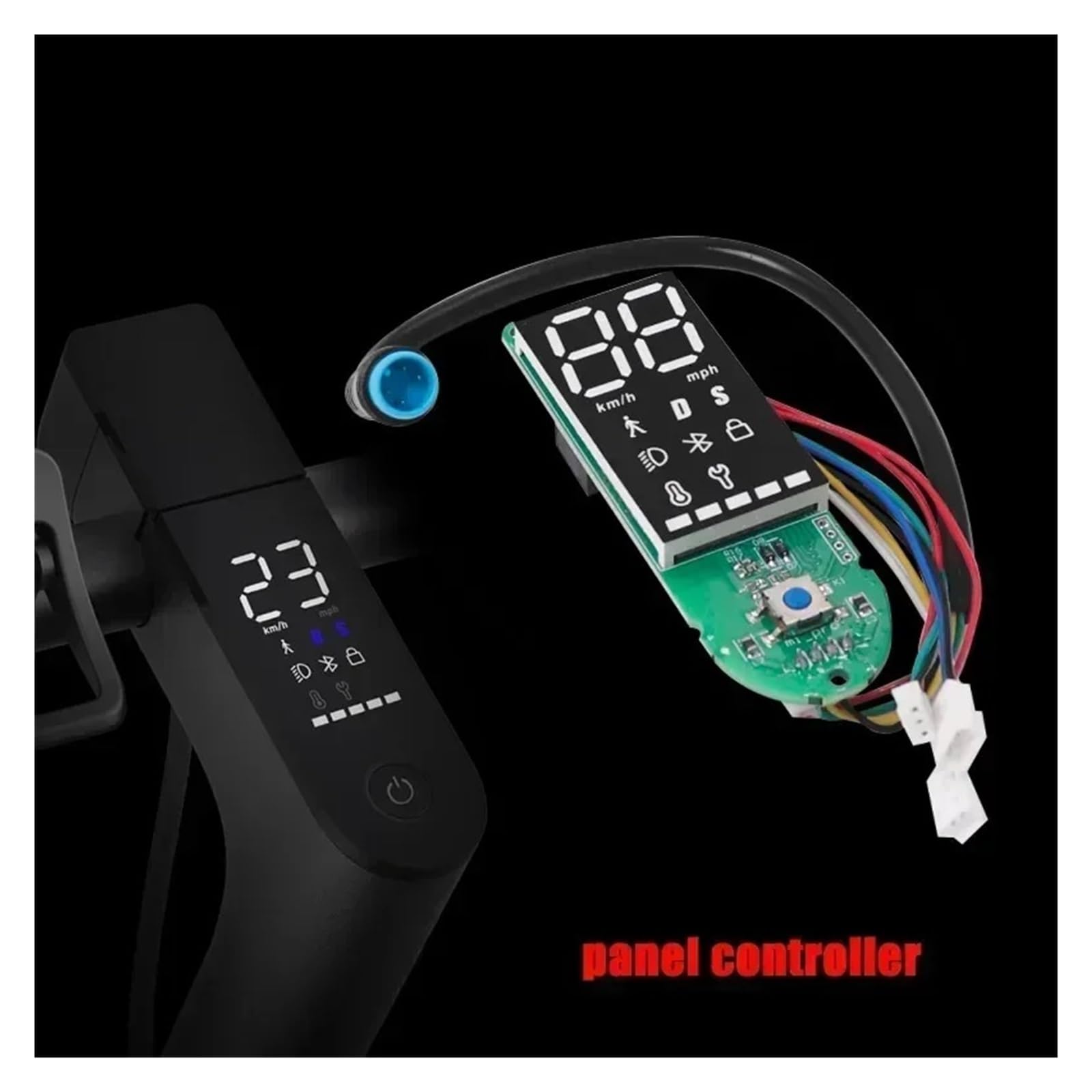 Placa Base for Patinete eléctrico Compatible con el Controlador Xiaomi Pro 2 V3.0, Placa de Circuito Bluetooth, Panel de Control y Cubierta de Pantalla.(A Set)