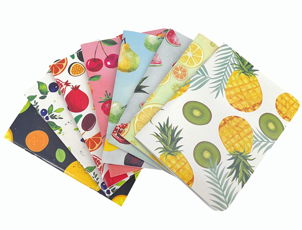 ALIMITOPIA 8pcs Mini Notebook Portable Pocket Notebook Journal Steno Memo MiniDaily NotePad,3.5X5 inches,24 sheets,College Ruled Pages(Fruit Styling)