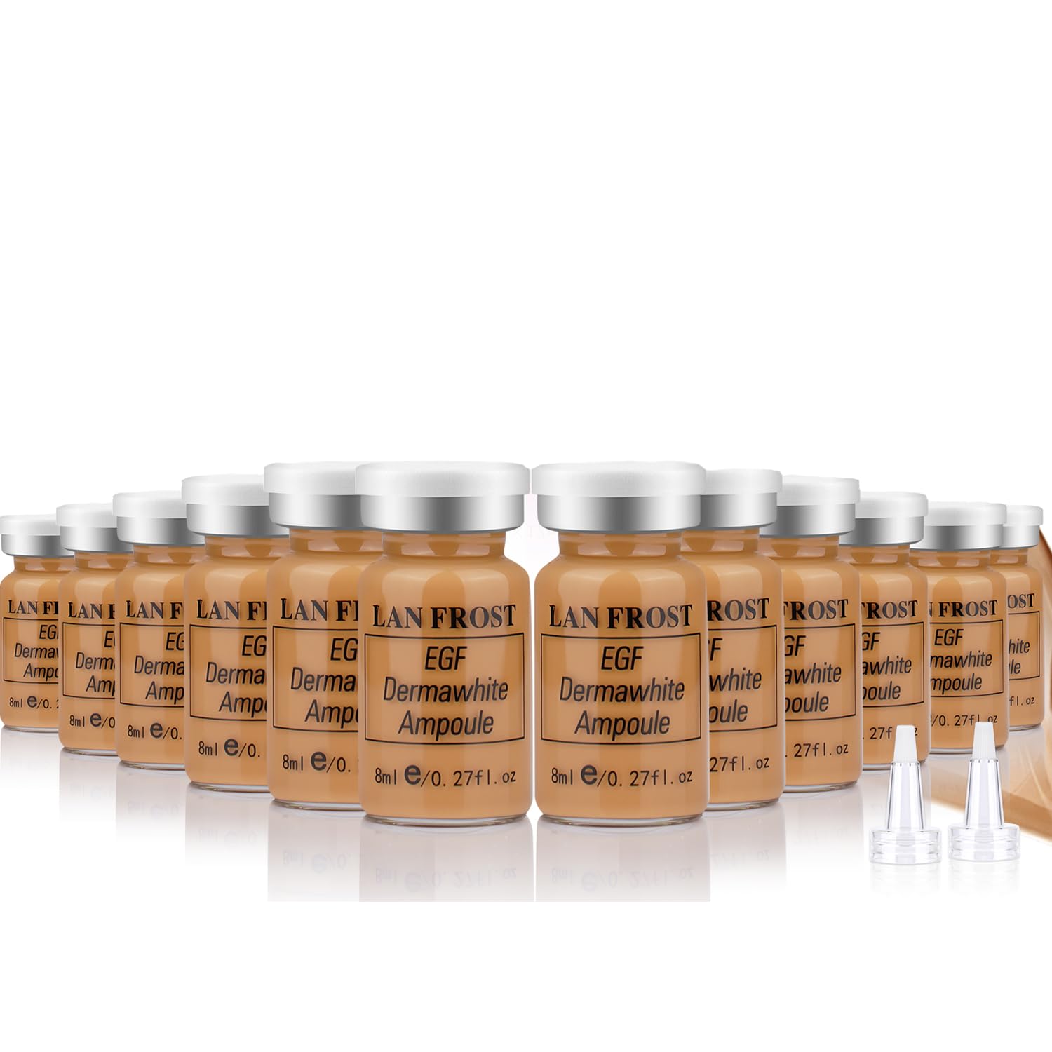 BB Pigment Serum Starter KitHyaluronic Acid Serum Foundation Skin Care Kit 8ml 12pcs, contains Niacinamide, Semi-Permanent Pigments Brown Concealer Darkest Tone Anti-Aging Foundation #6