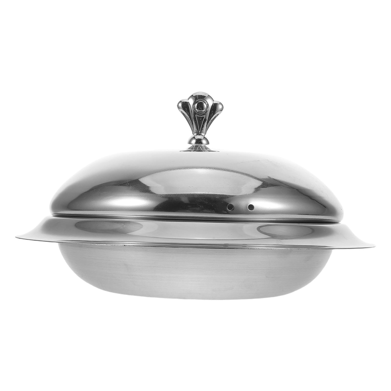 Plateau de service rond en acier inoxydable argenté brillant pour une restauration de luxe