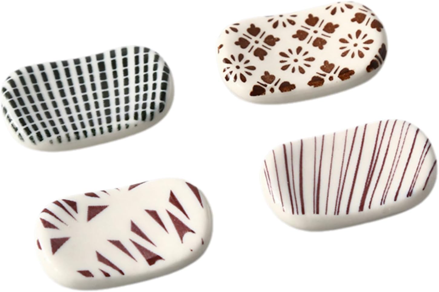 Chopstick Rest Chopsticks Holders 4 Pcs Ceramic Japanese Ceramic Hand Painted Dinner Spoon Stand Desktop Decorations Portable