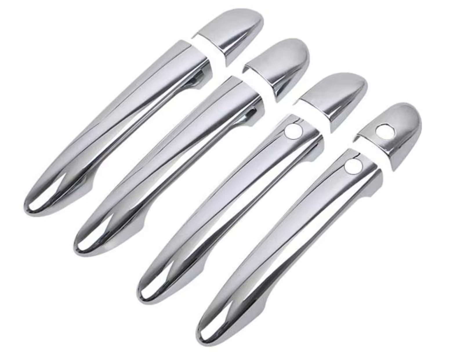 IUKMR for Mazda 2 for Demio 2009-2013 Styling Accessories Carbon Fiber Chrome Car Door Handle Cover Decor Trim Car Outer Door Handle(Silver 2 Buttons)
