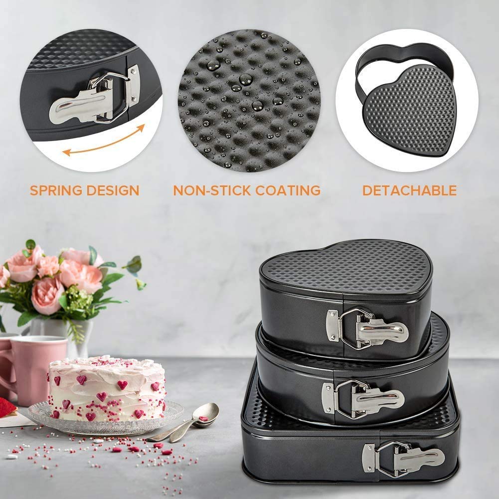 DARKZONE Nonstick Leak Proof 3 in 1 Multiple Cake Mould Bakeware Accessories for Home Kitchen Tool (Black) 1