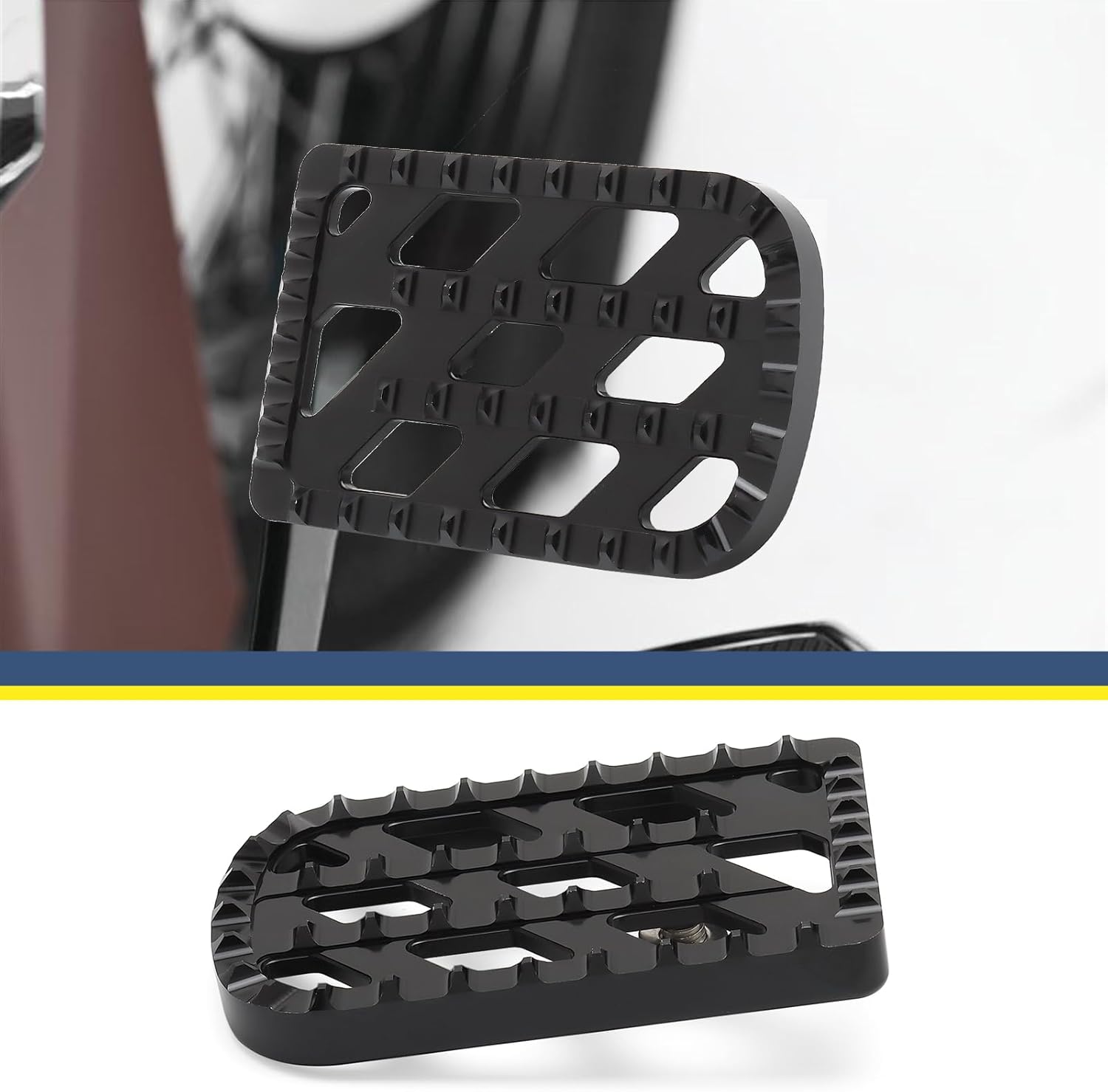 Mx Brake Pedal Pad Fit For Harley 1980-later Touring Street Glide Road King Road Glide Electra Glide 2012-2016 FLD 1986-2017 FL Softail Fat Boy Cross Bones (Black)