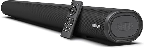 BESTISAN Barra de sonido, barras de sonido de 80 vatios de 33.5 pulgadas para TV con Bluetooth 5.0, 3 ecualizadores, bajos ajustables,