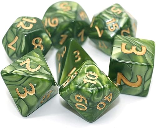 Miniatura 2 de Dados - Juego de dados DND poliédricos de 25 mm, dados gigantes para mazmorras y dragones D&D Pathfinder RPG MTG con bolsa de dados (verde)