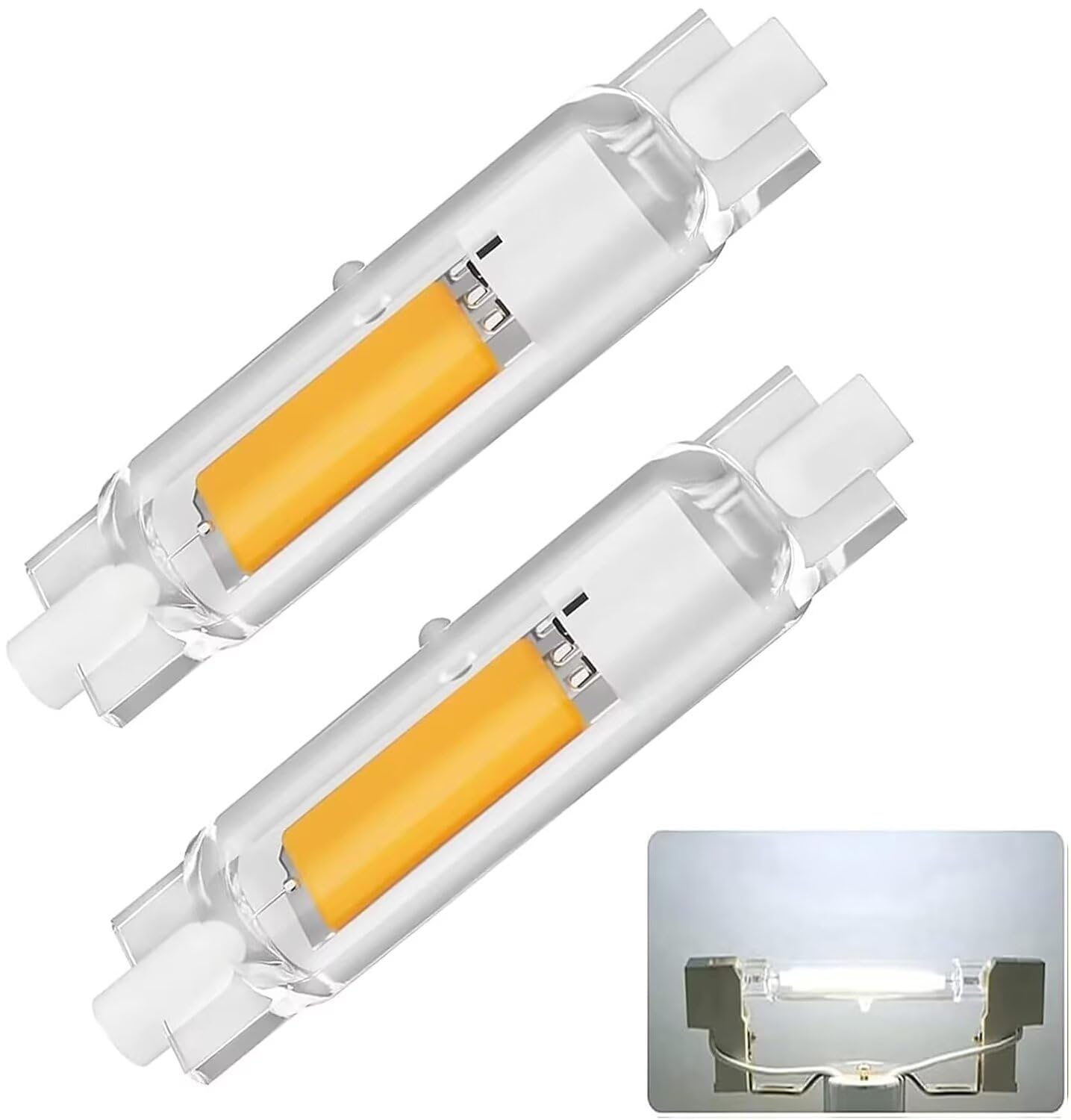 DafuDaGui R7s LED Bulb 78mm Dimmable, R7s LED Bulb Equivalent J78 200W Halogen, Cool White 6000K 2000LM, Flicker-Free 360° Light Angle, Energy Saving Linear Floodlight Bulbs Indoor Outdoor 2 Pack
