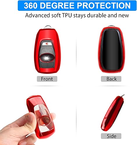 Miniatura 5 de QBUC Funda para llavero Subaru Forester XV CrossTrek Ascent Outback Legacy Impreza STI WRX BRZ (rojo)